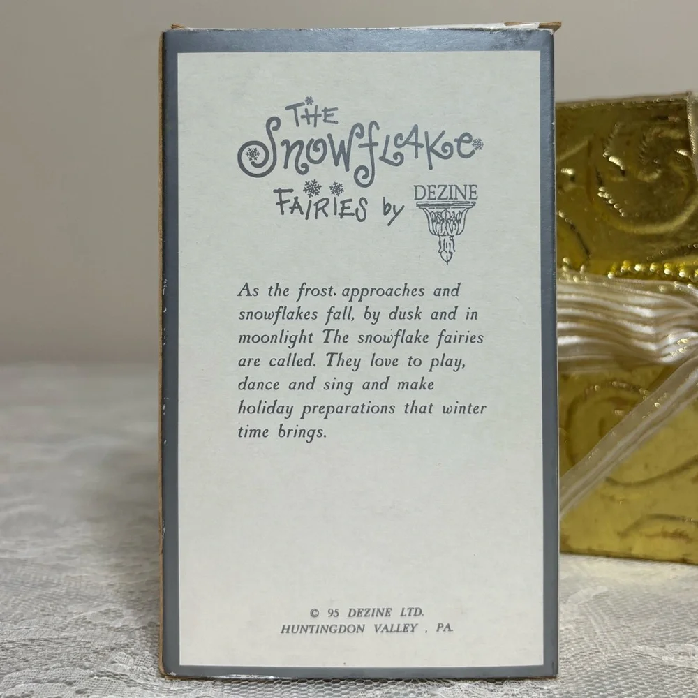 Snowflake Fairy By Dezine Christmas Ornament Vintage 1995 Soft Pink Green White